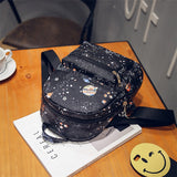 Star Universe Space Leather Print Backpack