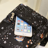 Star Universe Space Leather Print Backpack