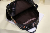 Star Universe Space Leather Print Backpack
