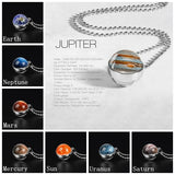 Double Sided Glass Dome Solar System Necklace