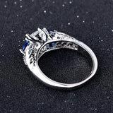 Silver Sapphire Gemstone Ring