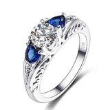 Silver Sapphire Gemstone Ring