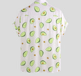 Avocado Turn-down Collar Short Sleeve