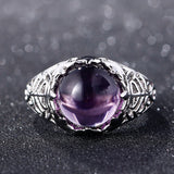 Natural Round Amethyst Ring