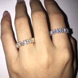 Rainbow Trapezoid Stone Rings