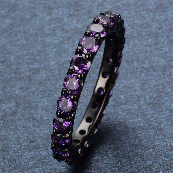 Black Gold Filled Elegant Sapphire Ring