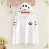 Cat Pattern Hooded T-Shirt