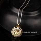 Rotatable Windmill Pendant Necklace