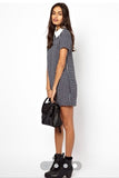 Casual Plaid Dress With Cute Collar