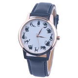 Cat Time PU Leather Quartz WristWatch