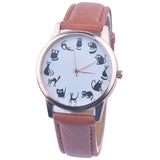 Cat Time PU Leather Quartz WristWatch