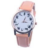 Cat Time PU Leather Quartz WristWatch