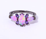 Black Gold Pink Opal Ring