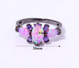 Black Gold Pink Opal Ring