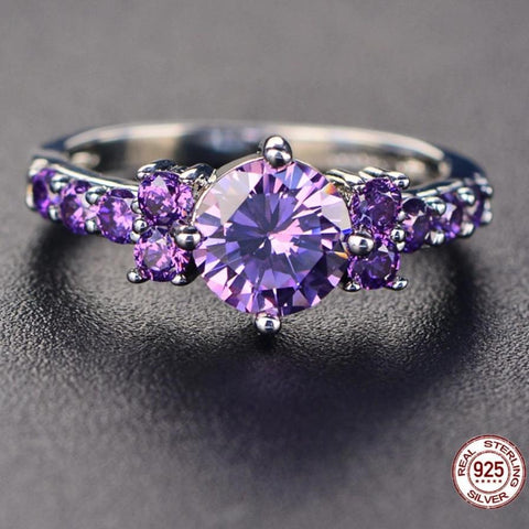 Exquisite Amethyst Silver Ring