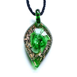 Leaf Shape Lampwork Glass Pendant Necklace