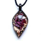 Leaf Shape Lampwork Glass Pendant Necklace
