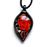 Leaf Shape Lampwork Glass Pendant Necklace