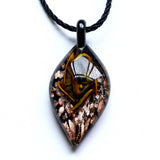 Leaf Shape Lampwork Glass Pendant Necklace