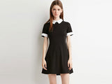 Casual Black Dress with Collar