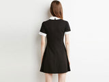 Casual Black Dress with Collar