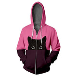 Peek a Boo Unisex Bi Color Cat Hoodie