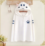 Cat Pattern Hooded T-Shirt