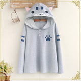 Cat Pattern Hooded T-Shirt