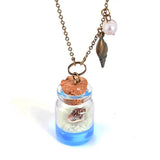 Glowing Ocean Blue Sand Beach Necklace