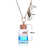 Glowing Ocean Blue Sand Beach Necklace