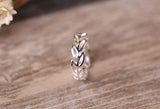 Elegant 925 Sterling Silver Hollow Leaves Ring