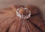 Elegant 925 Sterling Silver Hollow Leaves Ring