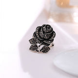 Silver Rose Flower Ring