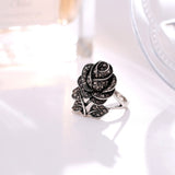 Silver Rose Flower Ring