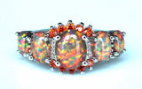 Orange Rainbow Fire Opal Ring