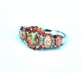 Orange Rainbow Fire Opal Ring