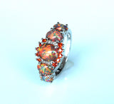 Orange Rainbow Fire Opal Ring