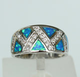 Geometry Blue Fire Opal Ring