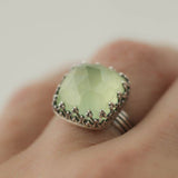 Natural Gemstone Peridot Moonstone Ring