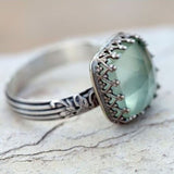 Natural Gemstone Peridot Moonstone Ring