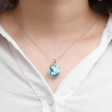 Transparent Resin Blue Sky White Cloud Necklace