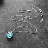 Transparent Resin Blue Sky White Cloud Necklace