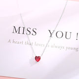 Miss You Red Heart Necklace