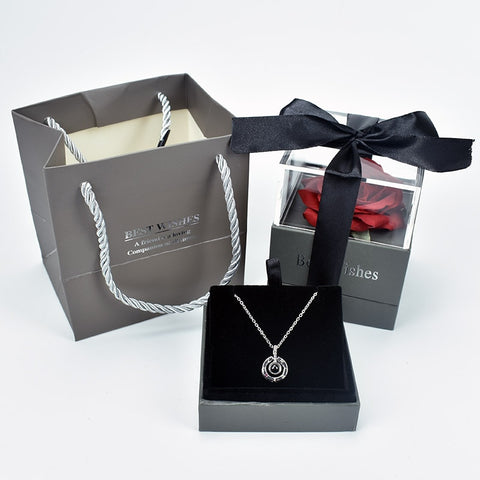Unfaded Rose and I love you in 100 Languages Gift Set