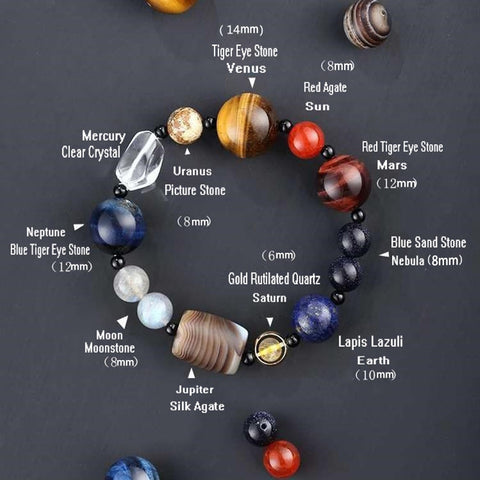 Natural Stone Solar System Bracelet