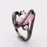 Black Gun Plated Cubic Zirconia Ring