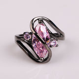 Black Gun Plated Cubic Zirconia Ring