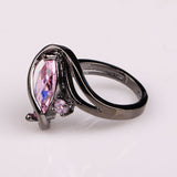 Black Gun Plated Cubic Zirconia Ring
