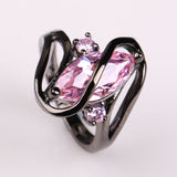 Black Gun Plated Cubic Zirconia Ring