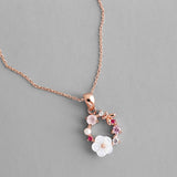Butterfly Flowers Zircon Crystal Necklace